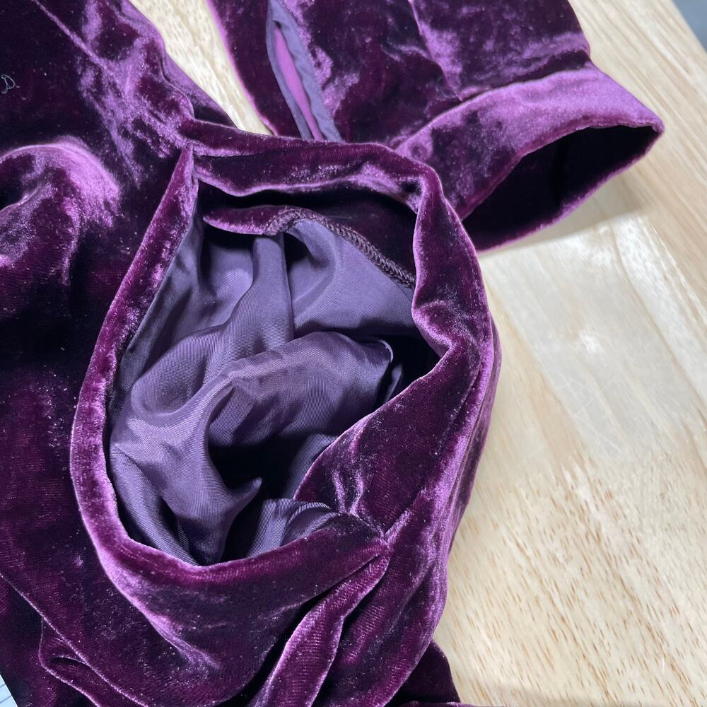 Eileen Fisher NWOT Velvet Crew Neck Dress Size S Purple Silk Blend Pockets Shift - Picture 9 of 12